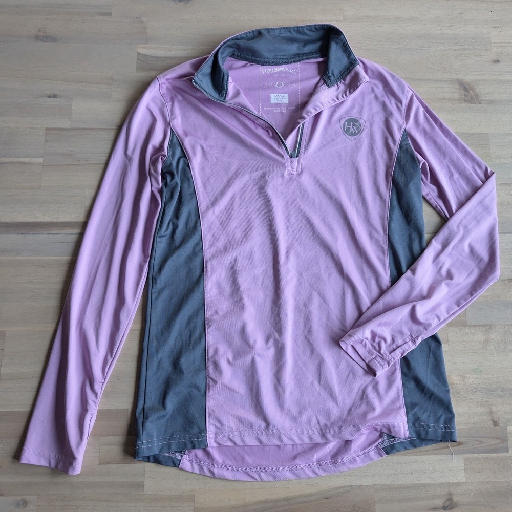 Horseware Ireland Women's Small Purple Gray Quarter Zip Long Sleeve Athletic Top